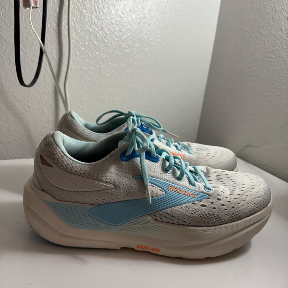 Brooks Men's ghost max 3 Athletic Shoes - Light Blue and White - Picture 2 of 9